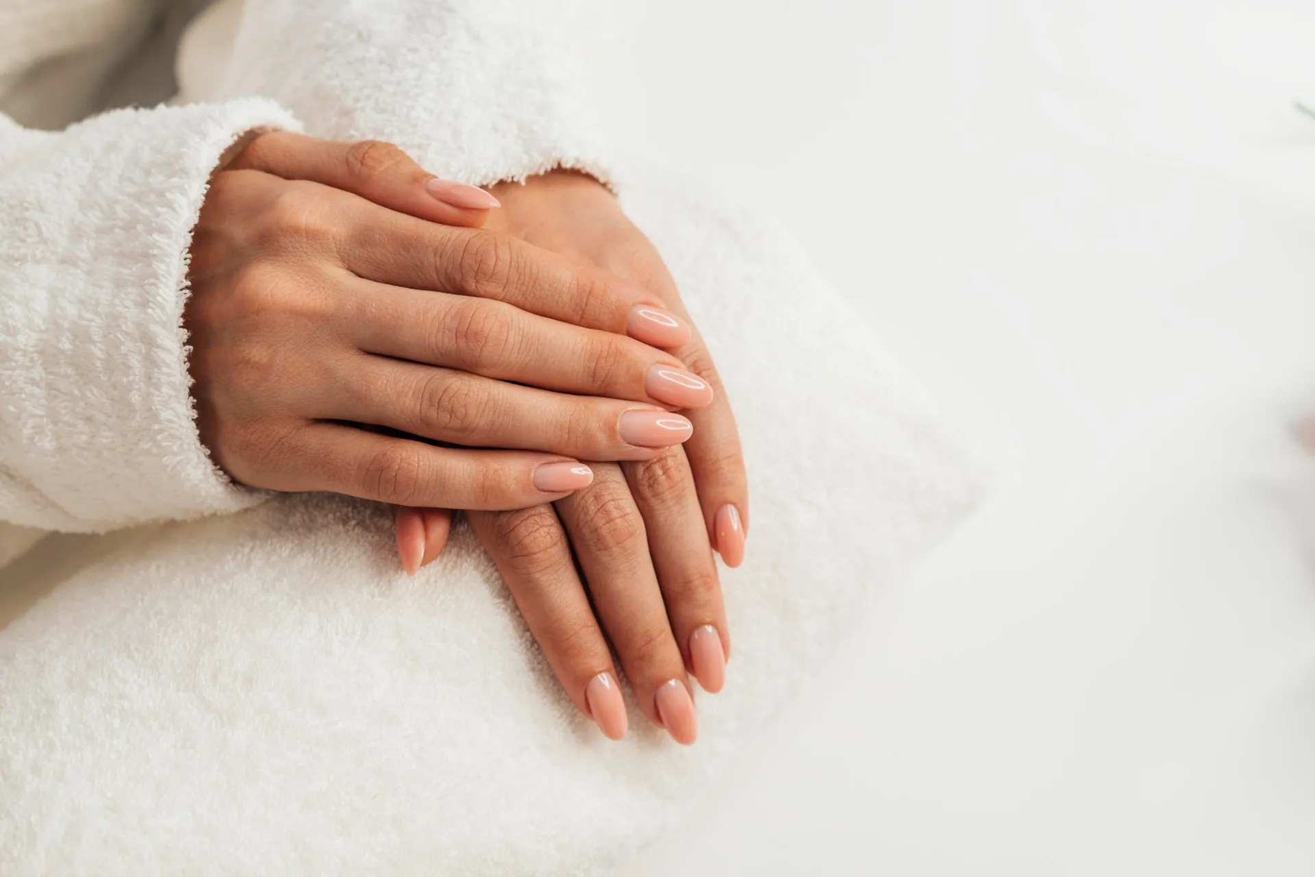 healthy beautiful manicure flat lay